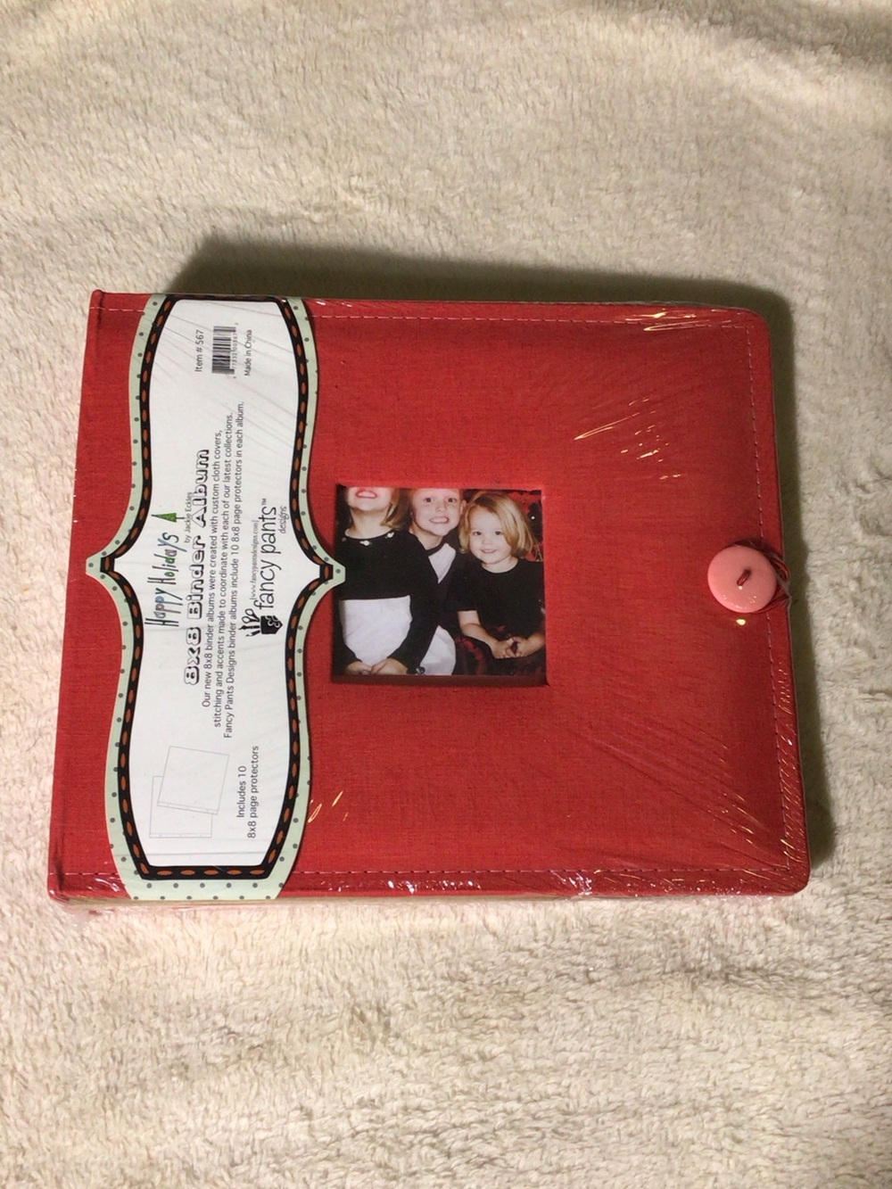 Fancy Pants Red Button-Closure binder Album